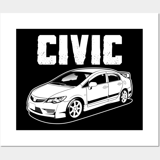 Civic Si FD2 (black) Wall Art by squealtires